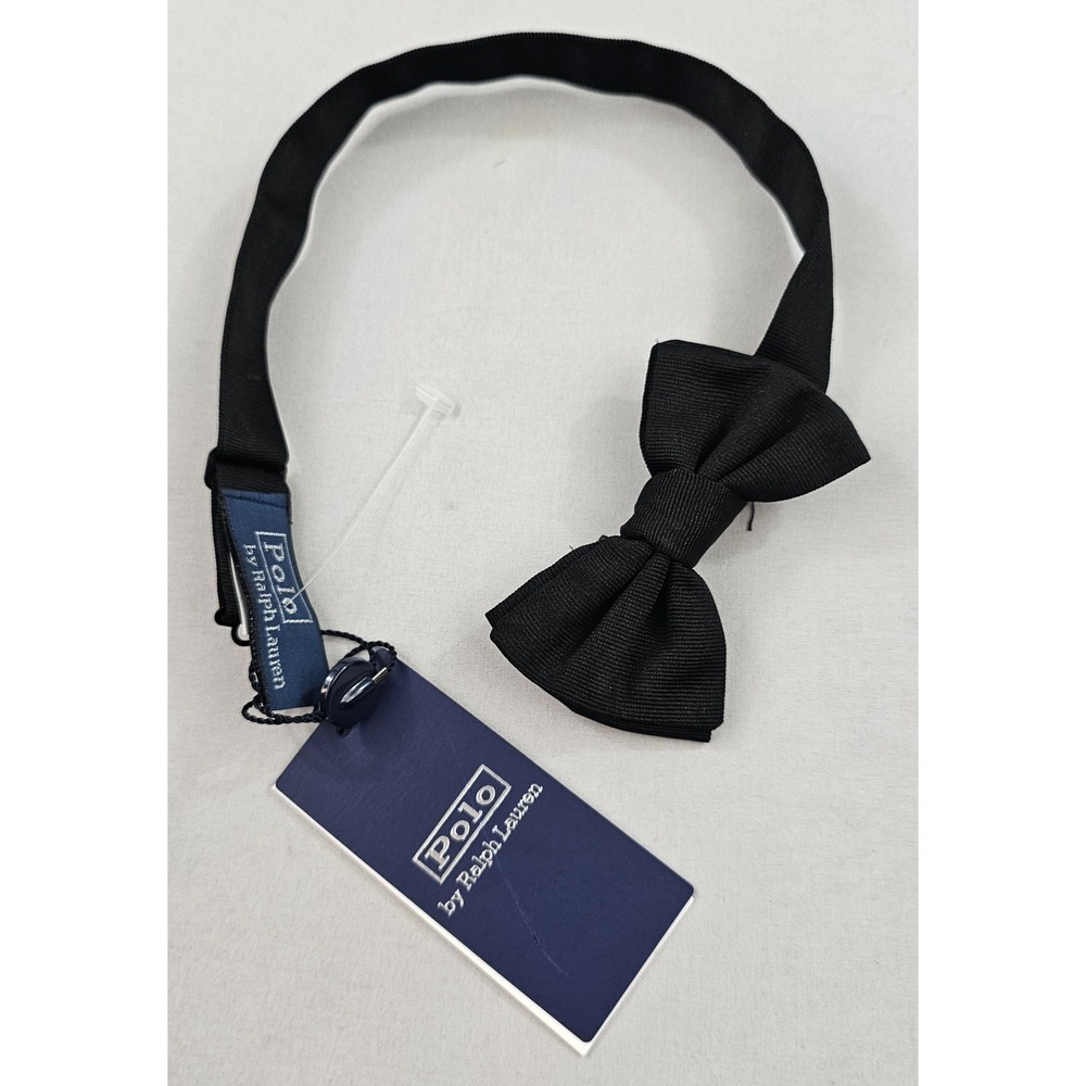 Polo Ralph Lauren Boys Bow Tie Black Silk Italy 352542983001 OS 8-20 NWT